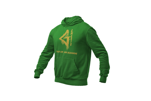 Genesis Long-Sleeve Hoodie (Forest Green and Gold)