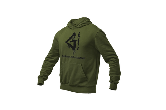 Genesis Long-Sleeve Hoodie (Military Green and Black)