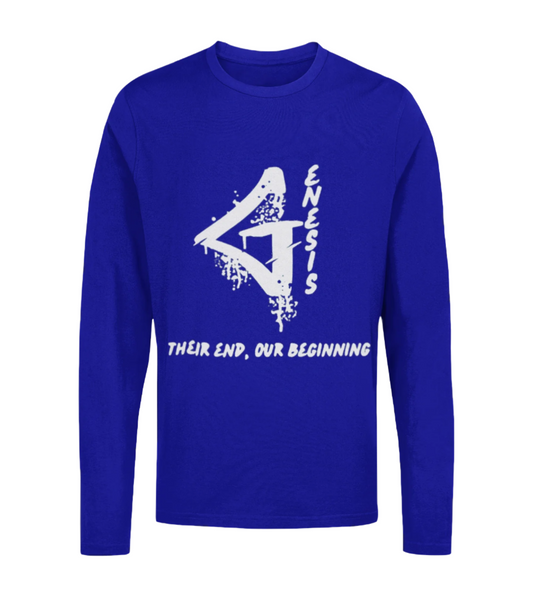 Genesis Long-Sleeve Tee (Navy Blue and White)