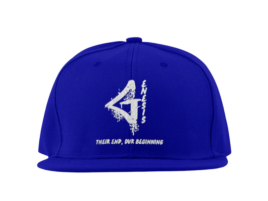 Genesis Snapback 6-Panel Hat (Navy Blue and White)