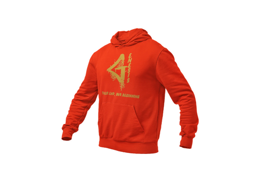 Genesis Long-Sleeve Hoodie (Red and Gold)