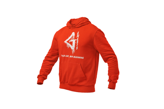 Genesis Long-Sleeve Hoodie (Red and White)