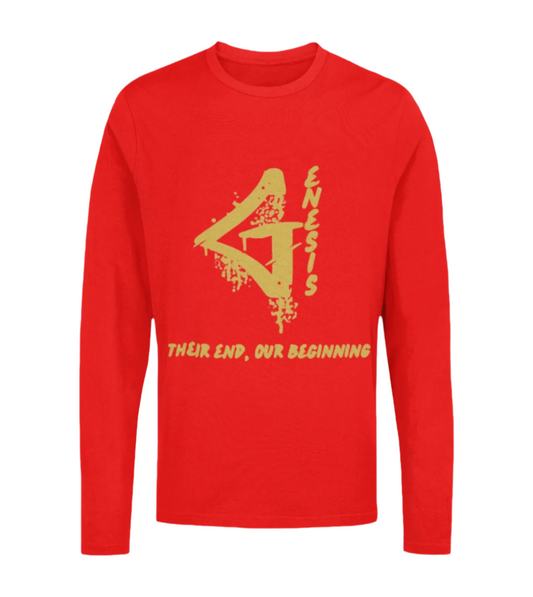 Genesis Long-Sleeve Tee (Red and Gold)