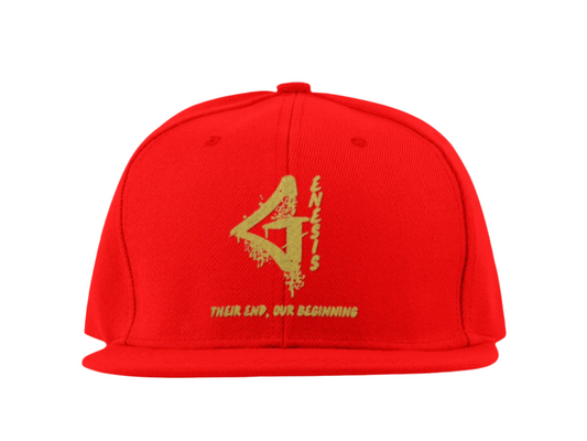 Genesis Snapback 6-Panel Hat (Red and Gold)