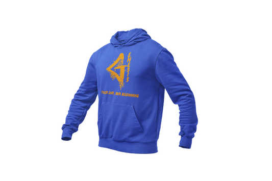 Genesis Long-Sleeve Hoodie (Royal Blue and Orange)