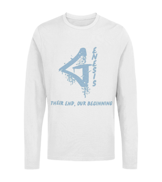 Genesis Long-Sleeve Tee (White and Carolina Blue)