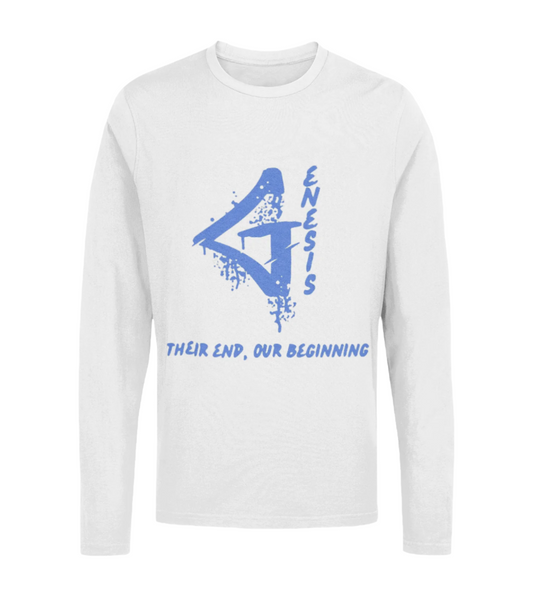 Genesis Long-Sleeve Tee (White and Royal Blue)