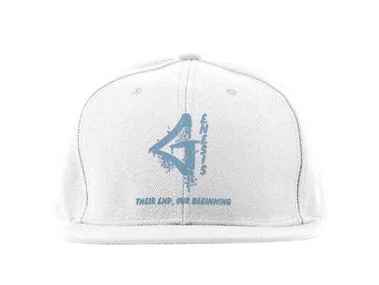 Genesis Snapback 6-Panel Hat (White and Carolina Blue)