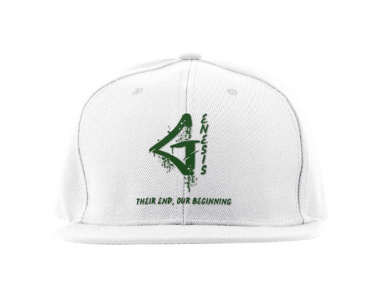 Genesis Snapback 6-Panel Hat (White and Forest Green)